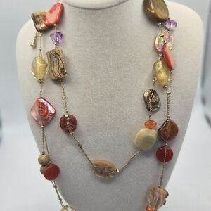 Lia Sophia Natural Stones and Glass Beaded Necklace